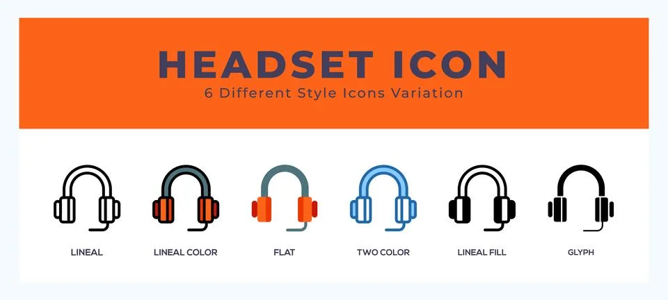 Headset icon set. Design elements for logo 스톡 일러스트