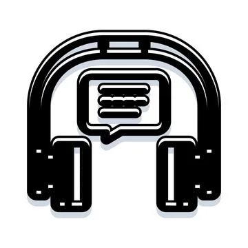 Headset icon showing conversation bubble concept Stock Illustration