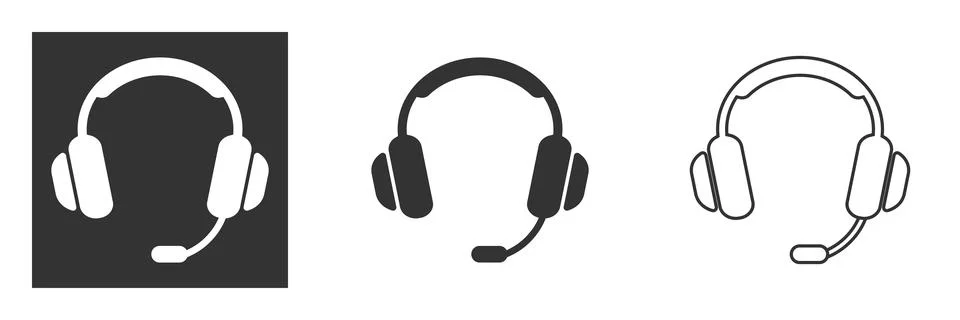 Headset icon, Support Headphone. Flat Vector Icon illustration Stock Illustration