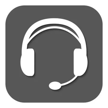 The headset icon. Support symbol. Flat Stock Illustration