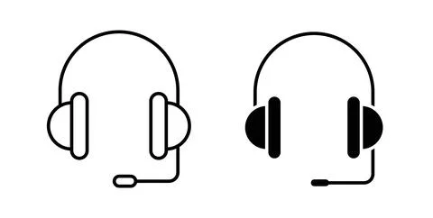 Headset icon symbol. Vector illustration pack in black color. Stock Illustration