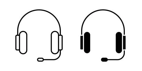 Headset icon symbol. Vector illustration pack in black color. Stock Illustration