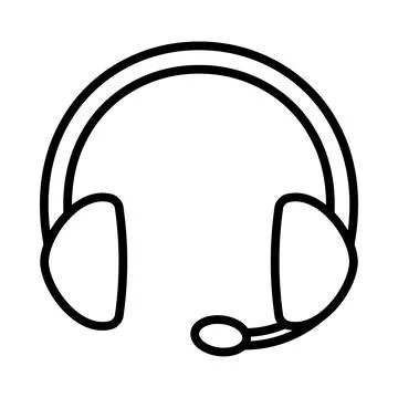Headset icon symbolizing customer support, online communication Stock Illustration