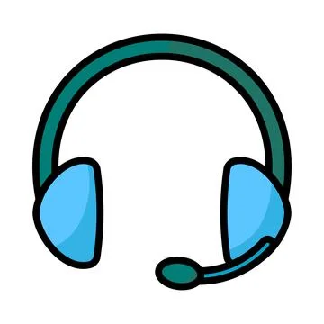 Headset icon symbolizing customer support, online communication Иллюстрация