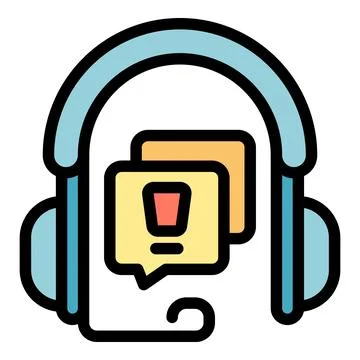 Headset icon vector flat Illustration