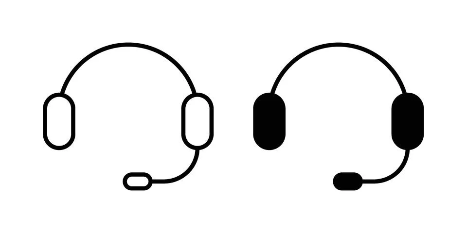 Headset icon vector, illustration icon set Stock Illustration