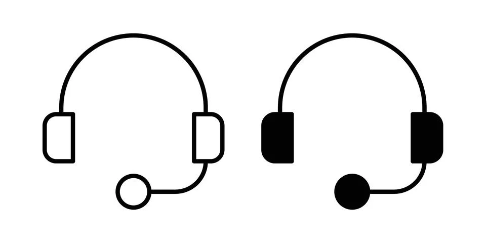 Headset icon vector symbol graphics Stock Illustration