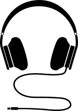 Headset icon on white background Stock Illustration