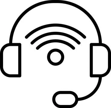 Headset Line Icon Design Stock Illustration