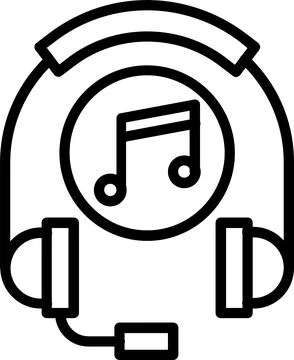 Headset Line Icon Design Stock Illustration
