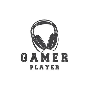 Headset Logo Design Simple Headset Gamer Illustration Template Stockillustratie
