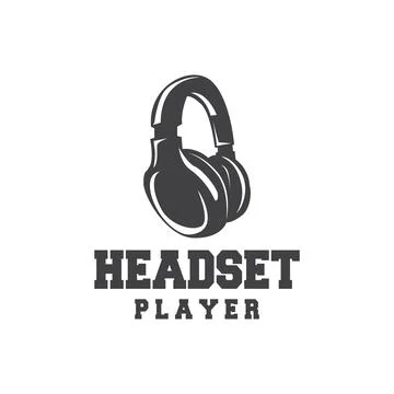 Headset Logo Design Simple Headset Gamer Illustration Template Stock Illustration