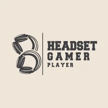 Headset Logo Design Simple Headset Gamer Illustration Template Stockillustratie