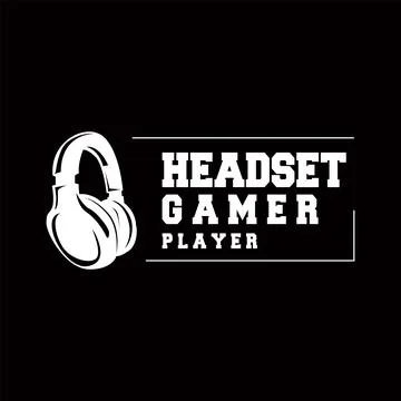 Headset Logo Design Simple Headset Gamer Illustration Template Stockillustratie
