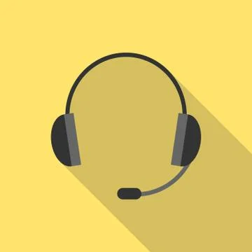 Headset with long shadow Stock Illustration
