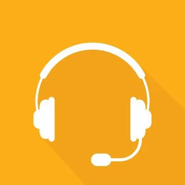 Headset with a long shadow Stock Illustration