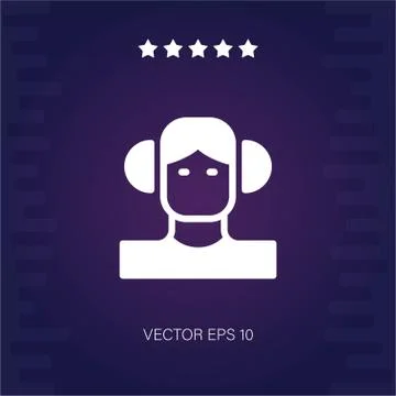 Headset man vector icon Stock Illustration