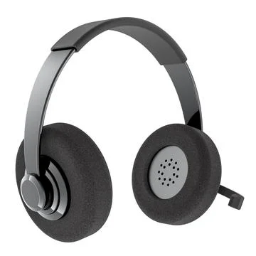 Headset with microphone, 3D rendering Stock Illustration