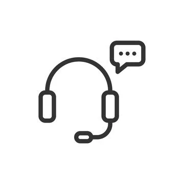 Headset With Microphone And Chat Bubble Icon 스톡 일러스트