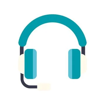 Headset with microphone for customer service communication Stock Illustration