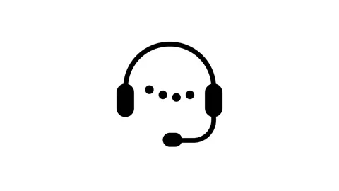 Headset microphone with dots animation isolated on white background Stock Footage 341460939