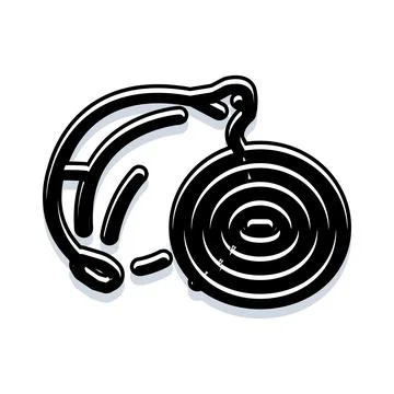 Headset with microphone flat line icon design Stock Illustration