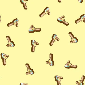 Headset microphone gaming pc isometric icon seamless pattern Stock Illustration