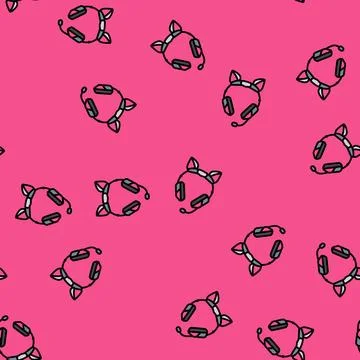 Headset microphone gaming pc vector seamless pattern Stockillustratie