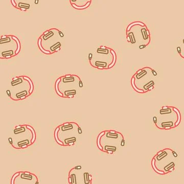 Headset microphone hybrid work vector seamless pattern Stock Illustration