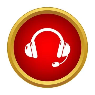 Headset with microphone icon for customer service Stock Illustration