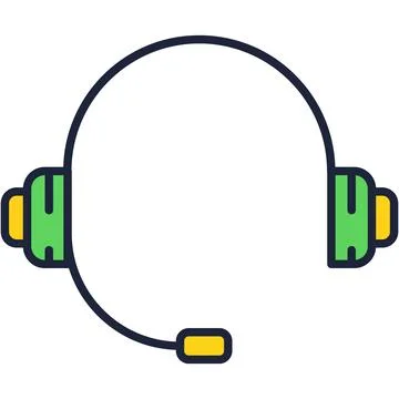 Headset with microphone icon flat vector isolated Stock Illustration