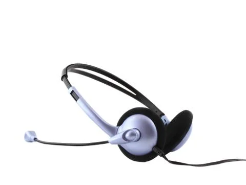 Headset with a microphone. Stock Photos