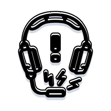 Headset with microphone receiving communication alert Stock Illustration