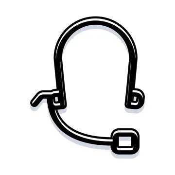 Headset with microphone representing customer service communication Stock Illustration