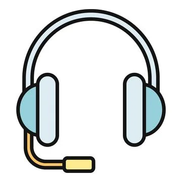 Headset with microphone representing customer service support Stock Illustration
