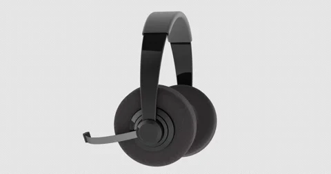 Headset with microphone rotation animation, seamlessly loopable. 3D renderi.. Stock Footage 320062685