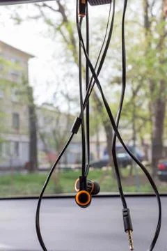 Headset for a mobile phone. Stock Photos