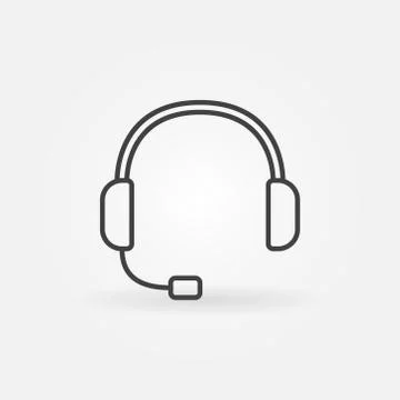 Headset outline icon - vector customer service concept outline s Stock Illustration