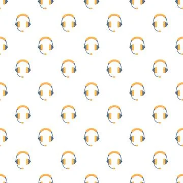 Headset pattern representing communication and customer support Stock Illustration