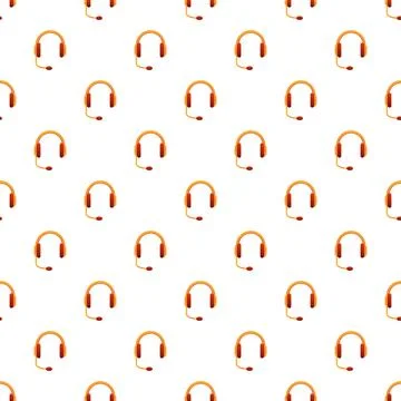 Headset pattern representing communication and customer support Stock Illustration