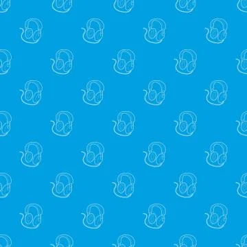 Headset pattern vector seamless blue イラスト素材