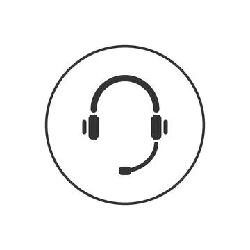 Headset related vector glyph icon. Stock Illustration