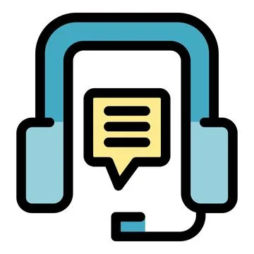 Headset showing speech bubble, online support and communication 스톡 일러스트