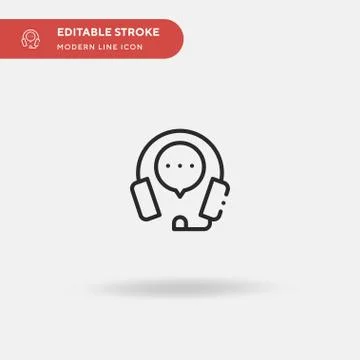 Headset Simple vector icon. Illustration symbol design template for web mobil Stock Illustration