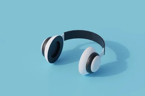 Headset single isolated object. 3d render illustration Stock Illustration