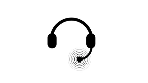 Headset sound waves circles icon animation. Listen To Music with Headphones.. Stock Footage 304094608