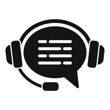 Headset support chat online icon simple vector. Contact help Stock Illustration