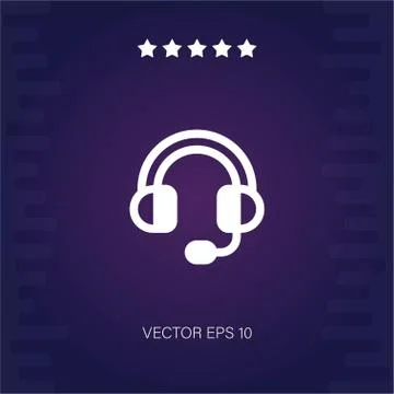 Headset vector icon Stock Illustration