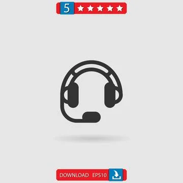 Headset vector icon Stock Illustration