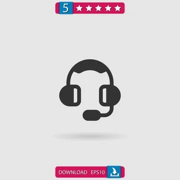 Headset vector icon Stock Illustration